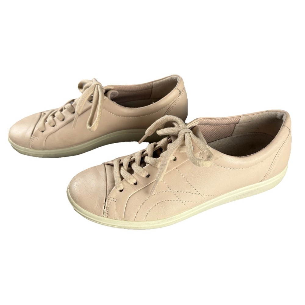 ECCO women's Soft Size 7 US sneakers Rubber shoes Walking Baby‎ pink leather